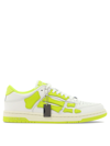 Amiri Skel-top Neon Colour-block Leather Sneakers In White