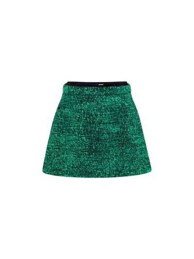 Moncler Padded Mini Skirt In Green