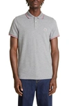 Moncler Short-sleeved Polo Shirt With Logo In Grey