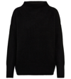Vince Boiled Cashmere Funnel Neck Pullover In Black