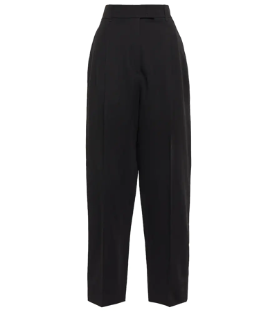 Loro Piana Women's Wybie Pleated Ankle-crop Pants In Black