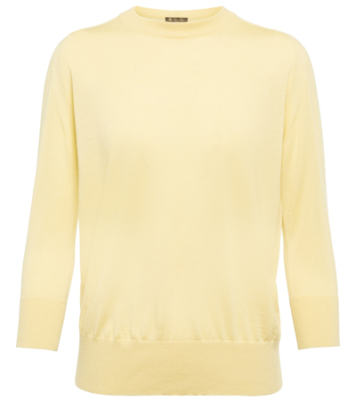 Loro Piana Manica Cashmere Sweater In Vanilla Custard