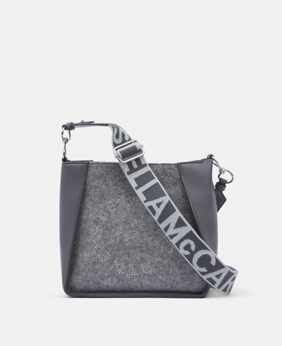 Stella Mccartney Stella Logo Felt Shoulder Bag In Grey