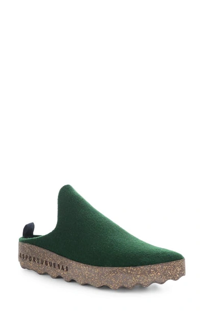 Asportuguesas By Fly London Come Slip-on Sneaker Mule In Evergreen Tweed/ Felt