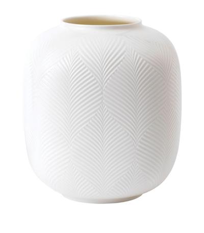Wedgwood White Folia Rounded Vase (21cm)
