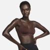 Nike Dri-fit Alate Minimalist Light-support Padded Bra In Dark Brown In Brown