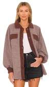 Free People Ruby Fleece Shirt Jacket In Purple