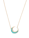 Jacquie Aiche 18k Yellow Gold Crescent Moon Small Turquoise Diamond Necklace In Gold
