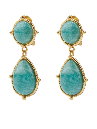 Sylvia Toledano 2 Pierres Dots Clip-on Earrings In Gold