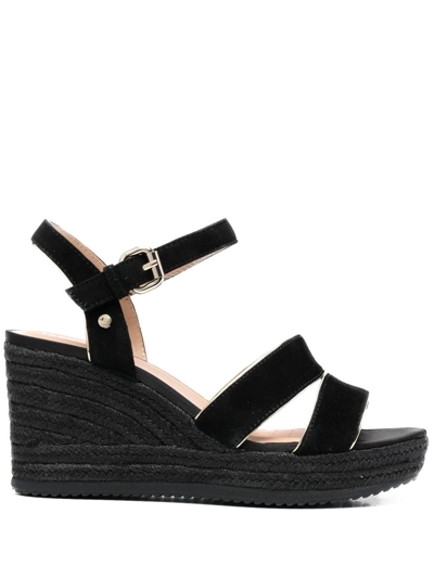 Geox Ponza 90mm Wedge Sandals In Schwarz