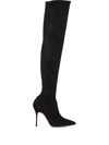 Manolo Blahnik Black Pascalare 105 Over-the-knee Suede Boots In Schwarz