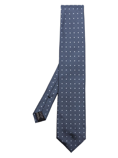 Tom Ford Blue Classic Polka Dot Silk Tie