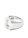 Shay 18k White Gold L Initial Diamond Signet Ring In Silber