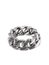 Shay 18k White Gold & Diamond Flat Link Ring In Silber