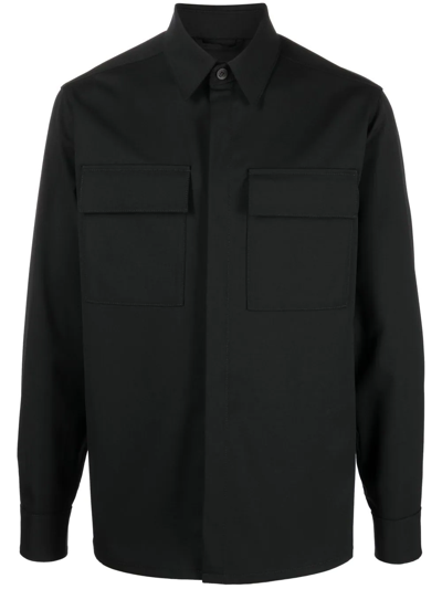 Karl Lagerfeld Button-up Fitted Shirt In Schwarz