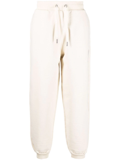 Ami Alexandre Mattiussi Ami De Coeur Organic-cotton Track Pants In Neutrals