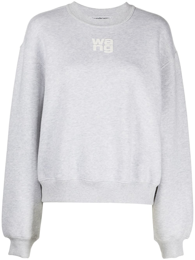 Alexander Wang Foundation Terry Crew Neck Sweatshirt In Grey