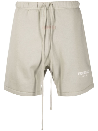 Essentials Logo-patch Track Shorts In Green