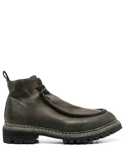 Guidi Lace-up Leather Boots In Grün