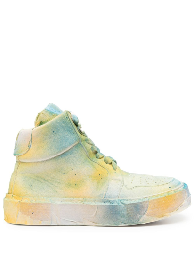 Guidi Spray-effect High-top Trainers In Grün