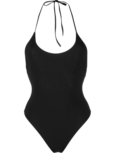 Lido Square-neck Slip-on One-piece In Black