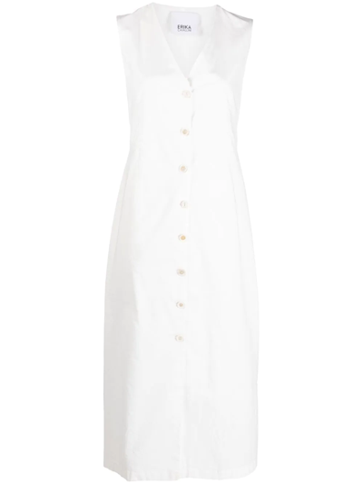 Erika Cavallini Sleeveless Cotton Shirt-dress In White
