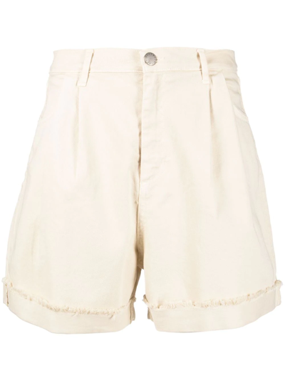 Federica Tosi High-waisted Denim Shorts In Ivory