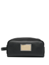 DOLCE & GABBANA LOGO-TAG LEATHER TOILETRY BAG