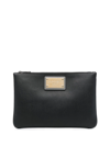 DOLCE & GABBANA LOGO-TAG LEATHER POUCH