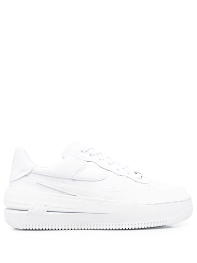 Nike Air Force 1 Shadow Leather Platform Sneakers In White/summit White