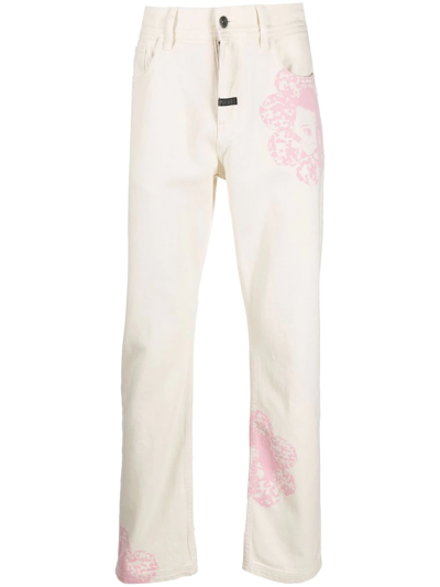 Pleasures Graphic-print Loose-fit Jeans In White