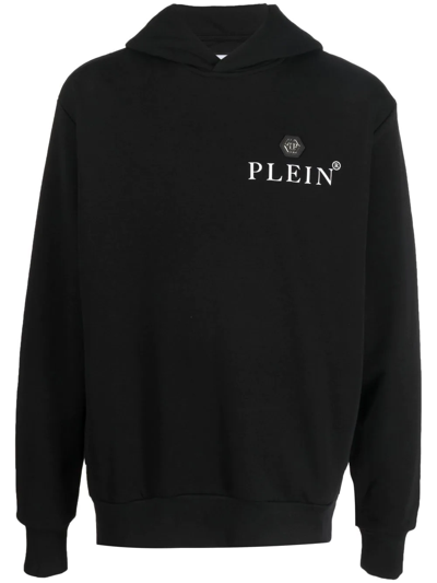 Philipp Plein Logo-print Long-sleeve Hoodie In Black