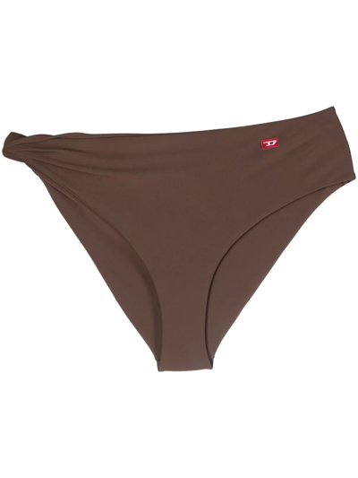 Diesel Ash Twisted Bikini Bottoms In Braun