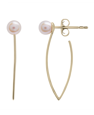 Macy's Cultured Freshwater Pearl (6mm) Fashion Earrings In 14k Yellow Gold