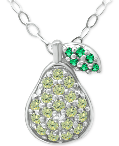 Giani Bernini Lemon Green & Green Quartz Pear Pendant Necklace, 16" + 2" Extender, Created For Macy's In Sterling Silver