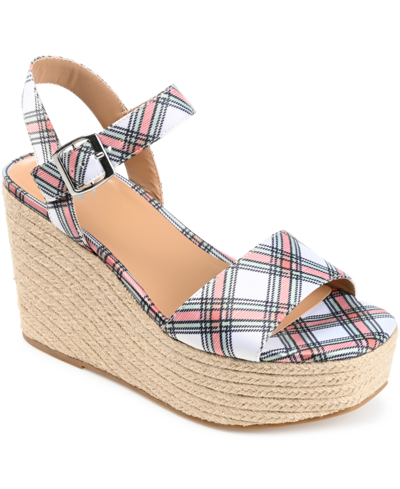 Journee Collection Women's Pearrl Platform Espadrille Wedge Sandals In Green