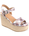 Journee Collection Women's Pearrl Platform Espadrille Wedge Sandals In Rust