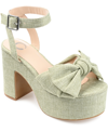 Journee Collection Women's Zenni Platform Bow Sandals In Sage