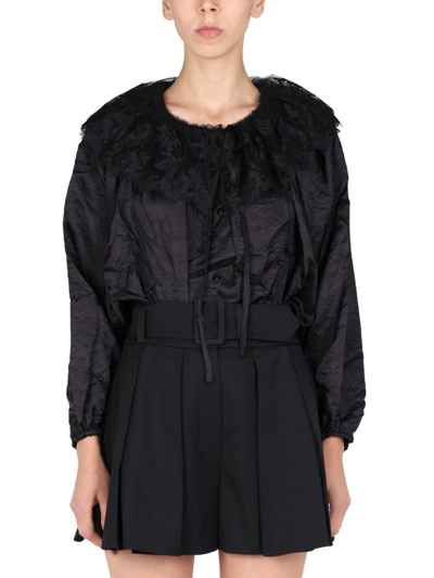 Patou Laced Detail Tie In Black