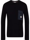 Moncler Pocket-detail Crew Neck Jumper In Blue