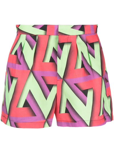 Rachel Comey Abstract-print Shorts In Green