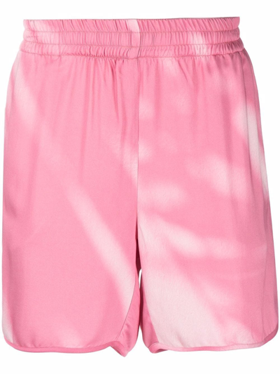 Blue Sky Inn Tie-dye Track Shorts In Pink