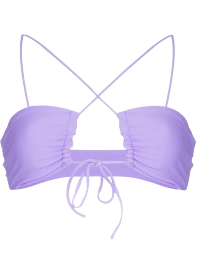 Jade Swim Livi Tie Front Bikini Top In Purple