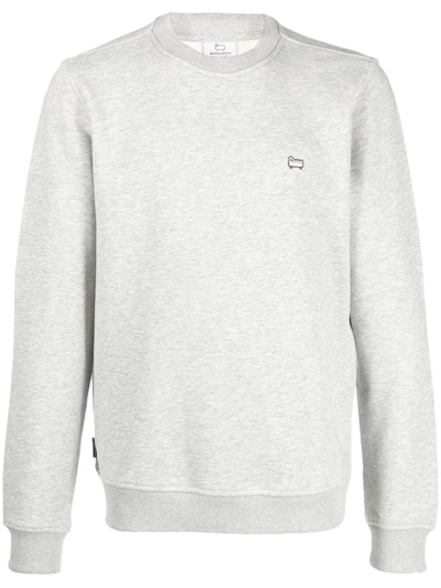 Woolrich Sheep-patch Detail Sweatshirt In Grey