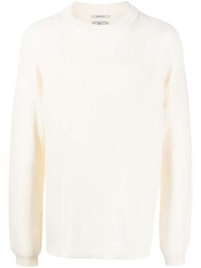 Woolrich Ribbed-knit Crew-neck Jumper In White