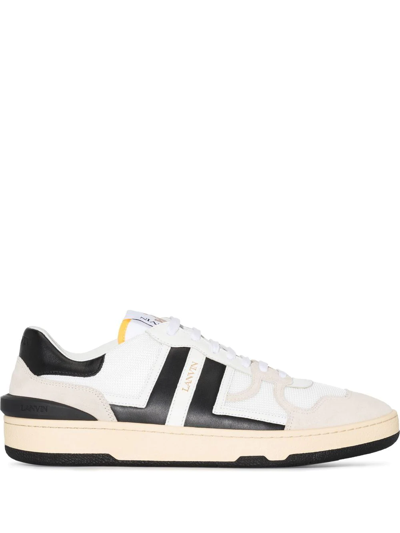 Lanvin Panelled Lace-up Sneakers In White