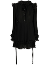 PHILIPP PLEIN RUFFLED PLISSÉ MIDI DRESS