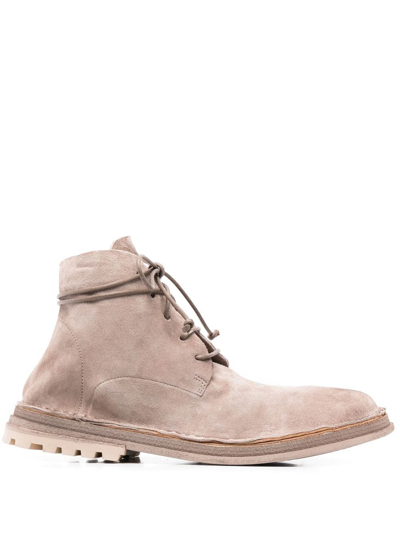 Marsèll Lace-up Suede Boots In Neutrals