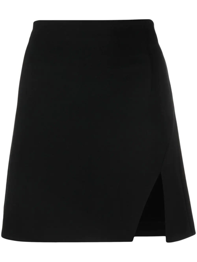 Pinko Split A-line Mini Skirt In Nero
