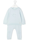 MARIE-CHANTAL PERFORATED-DETAIL TWO-PIECE BABYGROW SET